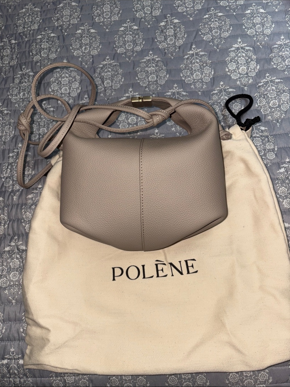 NWT POLENE beri Taupe Leather Mini Shoulder Bag